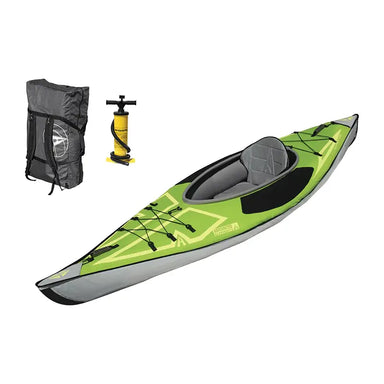 Image of the AdvancedFrame Ultralite from Advanced Elements bundle showing the double action pump and carry bag