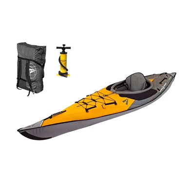 Hero image of the AdvancedElements Frame Elite Inflatable Kayak, pump and carry bag