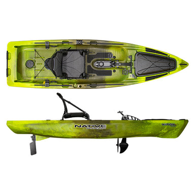 Top and side views of the Titan 10.5 Fishing Kayak by Native Watercraft