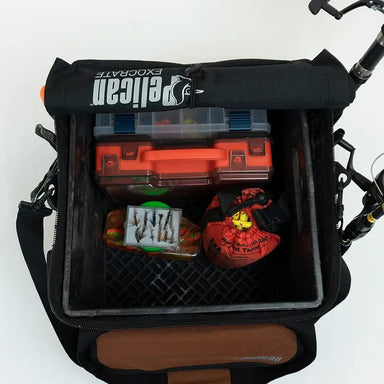 Overhead view of the Exocrate Kayak Fishing Crate Bag