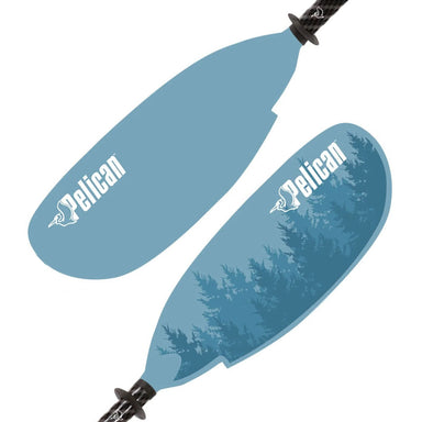 Close up shot of the Symbiosar Adjustable Kayak Paddle in blue forrest