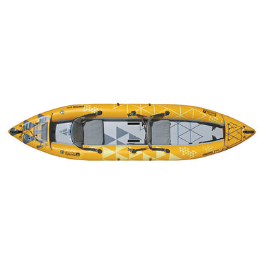 Top view of the straight edge 2 pro inflatable tandem kayak