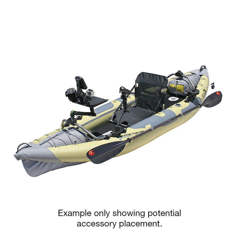 Example image of the StraightEdge Angler Pro Inflatable Fishing Kayak with accessories
