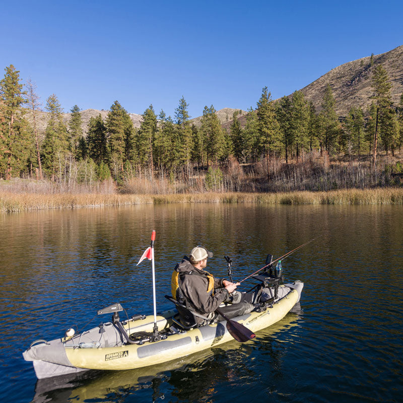 Photo of a man out fishing on the StraightEdge Angler Pro Inflatable Fishing Kayak from Advanced Elements 