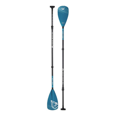 Front and back view of the 3 piece carbon guide stand up paddle from Aqua Marina