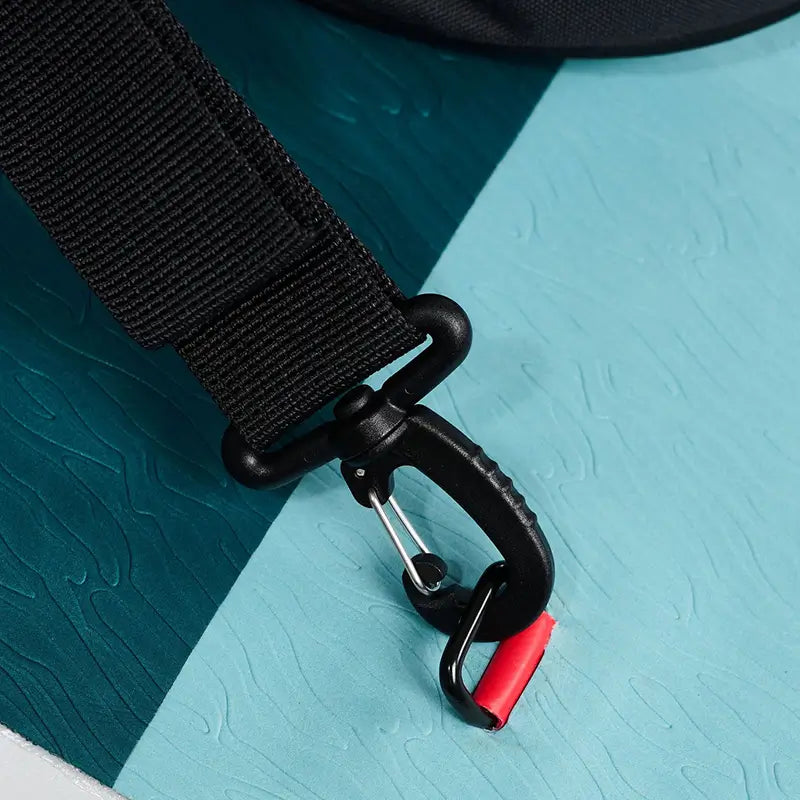 A close up shot of the clips that attach the seat on the Cascade Hybrid Kayak SUP