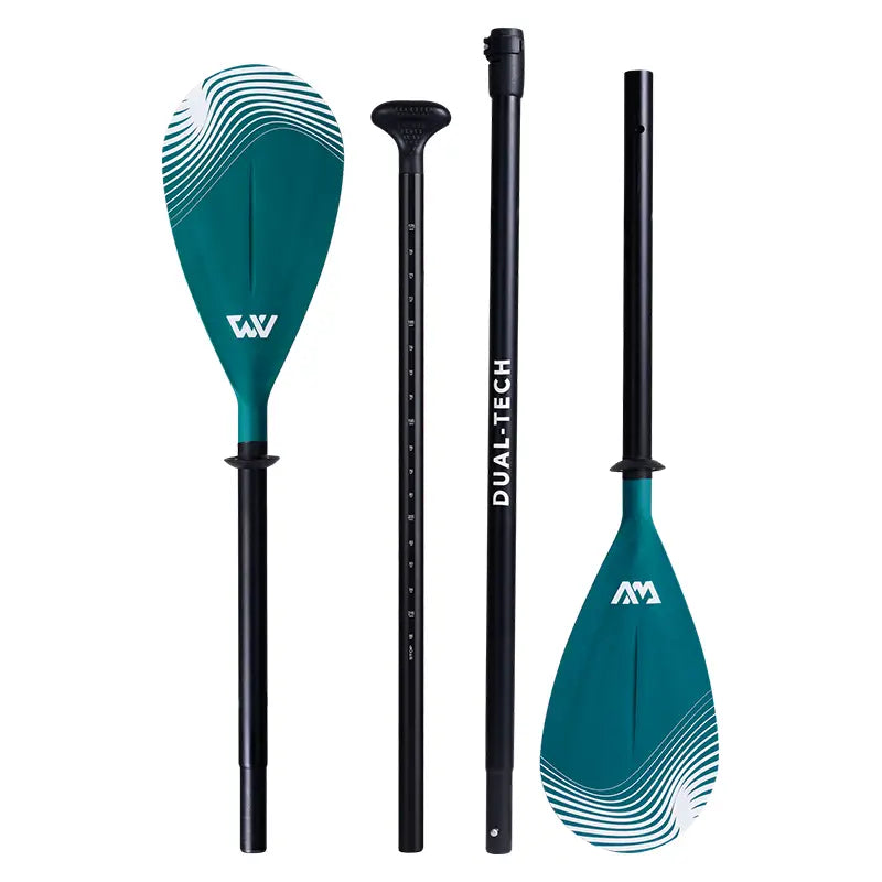 an image of the 4 part dual tech paddle that comes with the cascade range from Aqua Marina