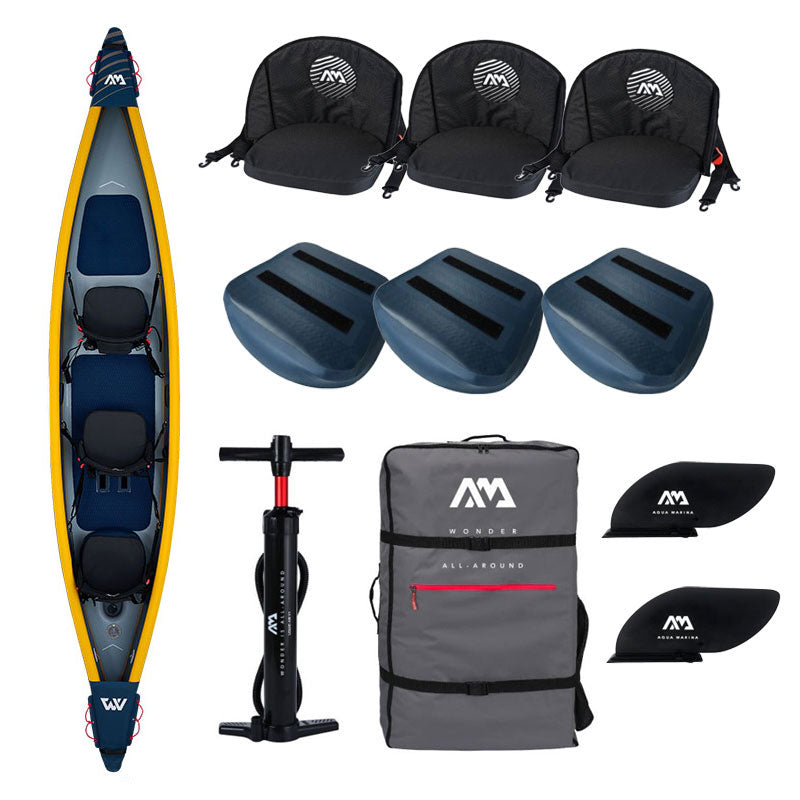 Kayak 3 Posti Tomahawk Air-C | Gonfiabile | Leggero E Resistente | Per Avventure In Acqua | Carico Max 260kg