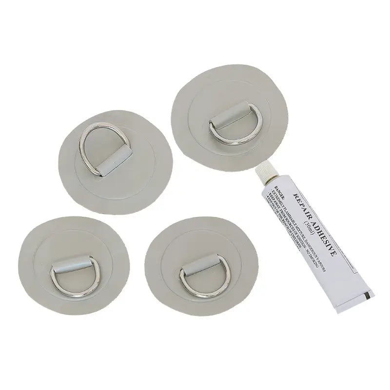 image of the inflatable boat/kayak d-ring kit with 4 d-rings and pvc glue