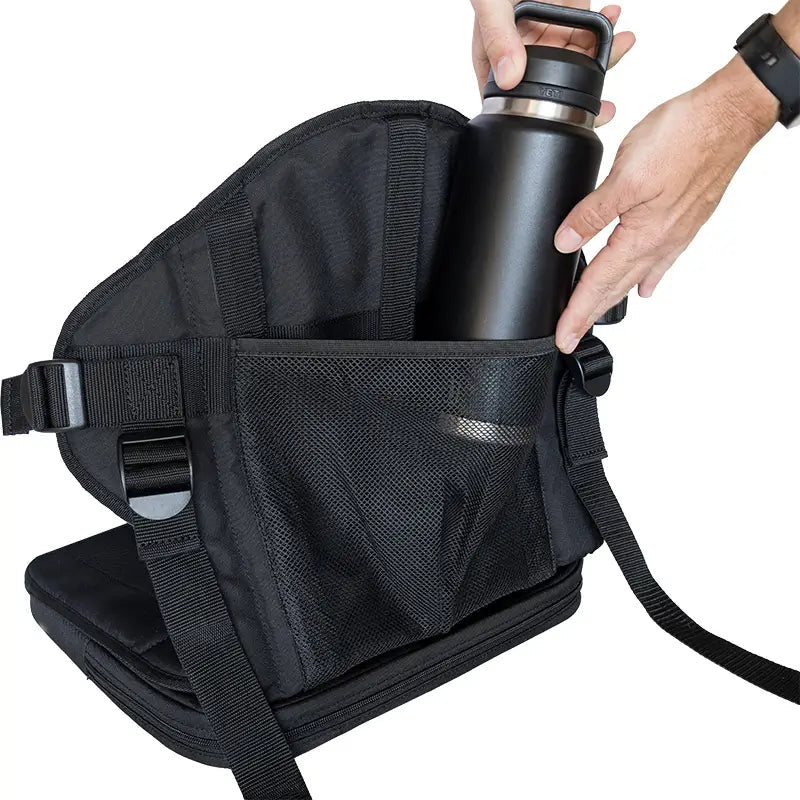 rear mesh storage pocket on the lumbar deluxe kayak seat