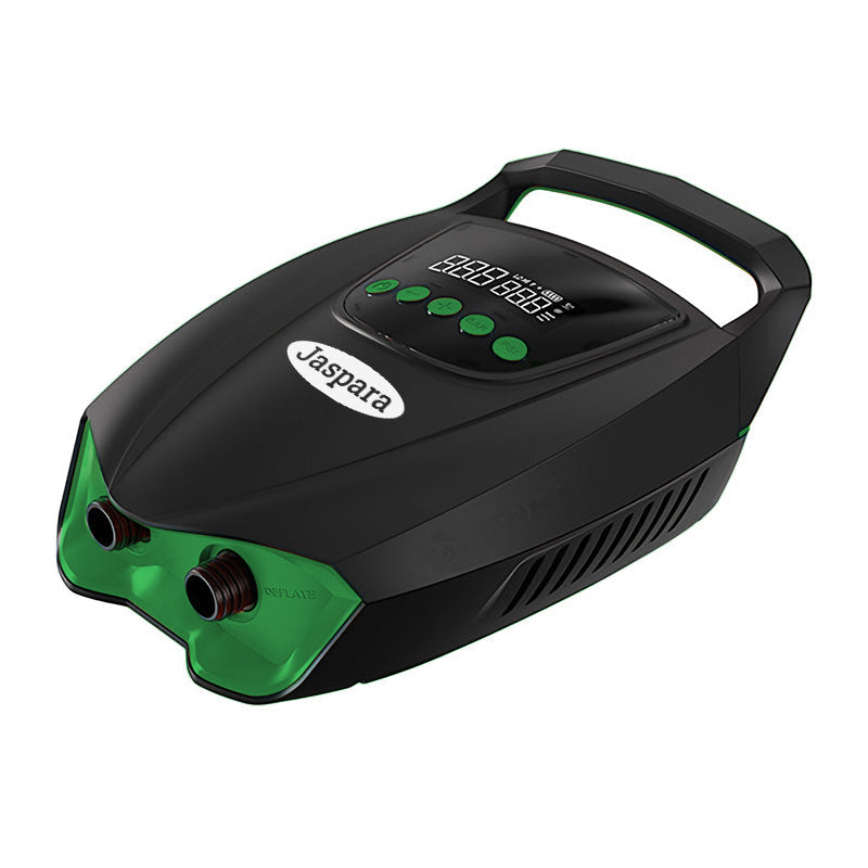 image of the jaspara rechargeable kayak and sup pump with hose and carry bag