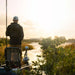 a man fishing with a bow mounted motor on the titan x propel 125 fishing kayak