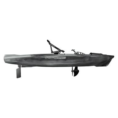 Side view of the Titan X Propel 10.5 fishing kayak showing the pedal drive system and rudder