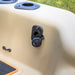 A photo of the rear plug that comes pre-wired for connecting your kayak motor to your battery