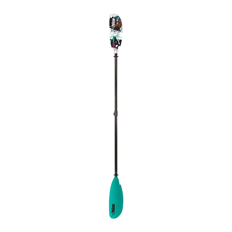 Photo of the Symbiosar Adjustable Kayak Paddle assembled in turquoise design
